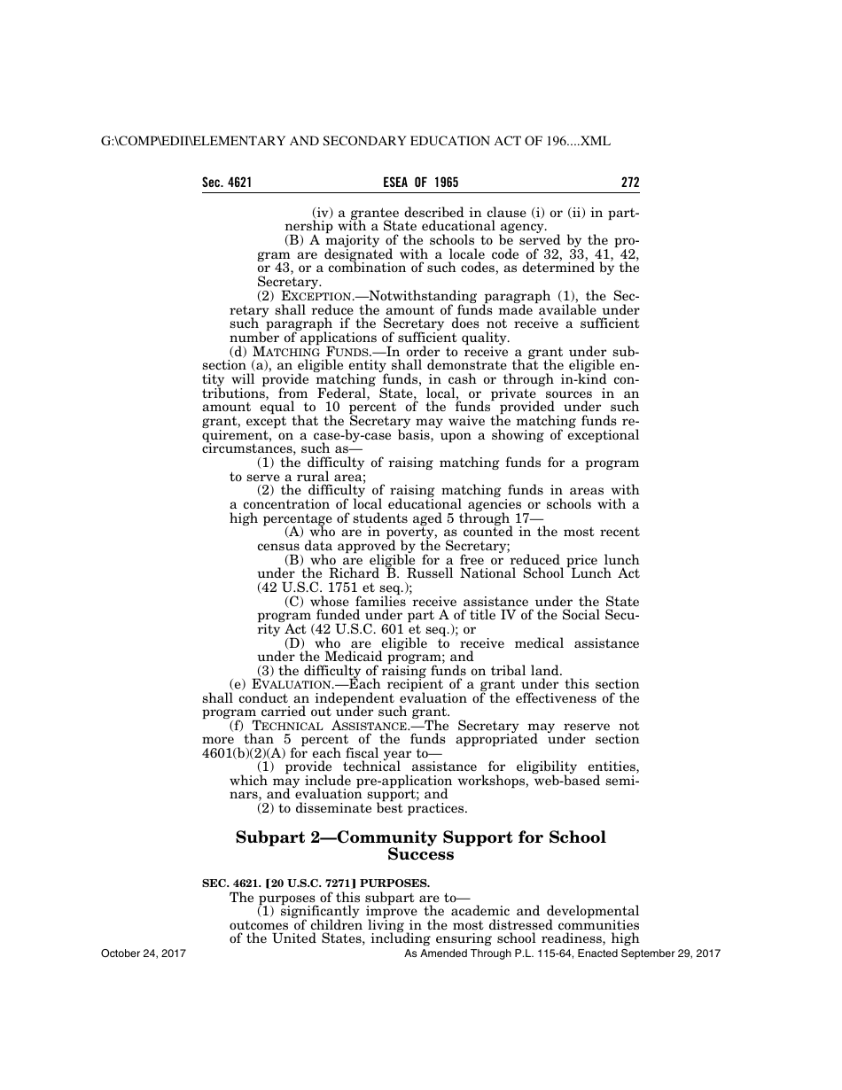 Elementary and Secondary Education Act of 1965, Page 272