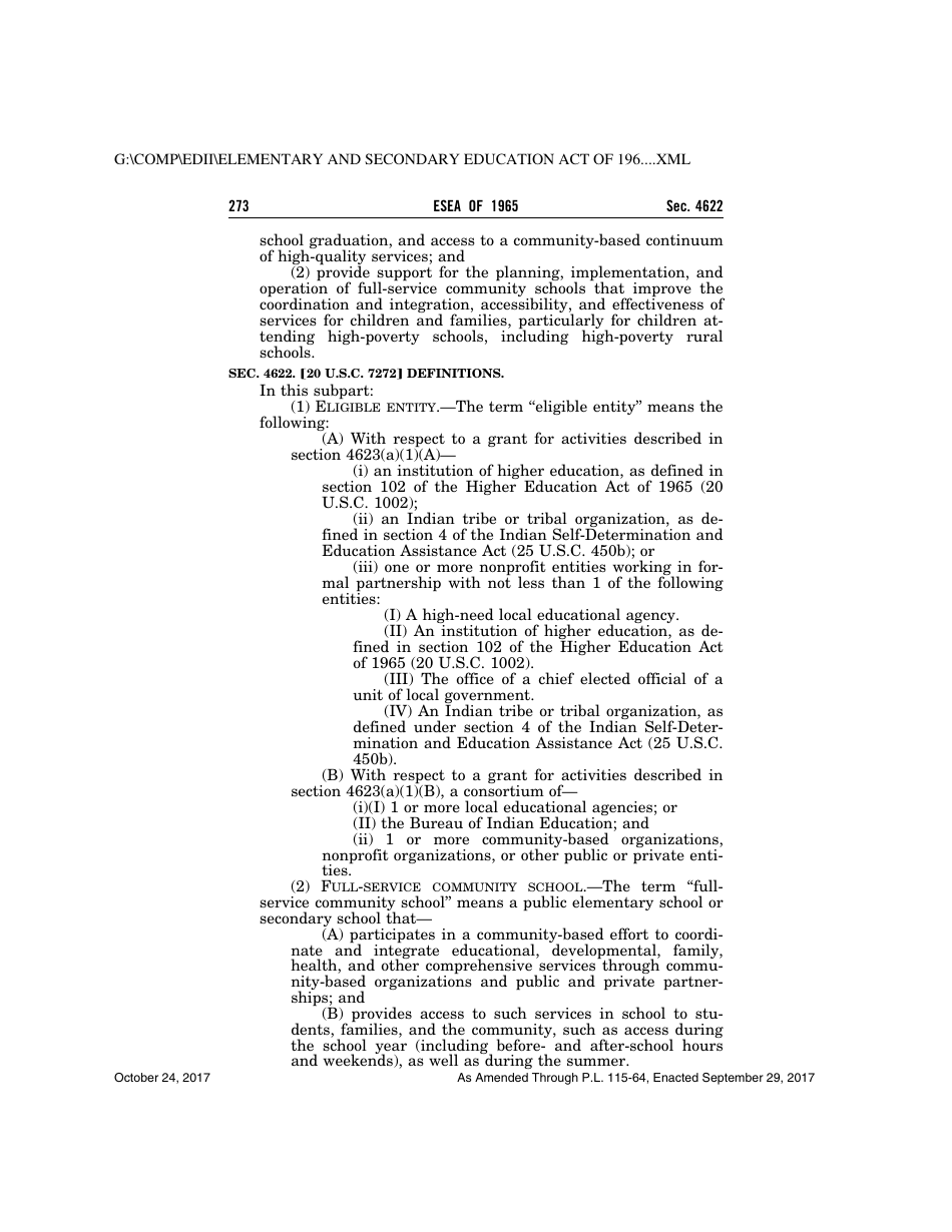 Elementary and Secondary Education Act of 1965, Page 273