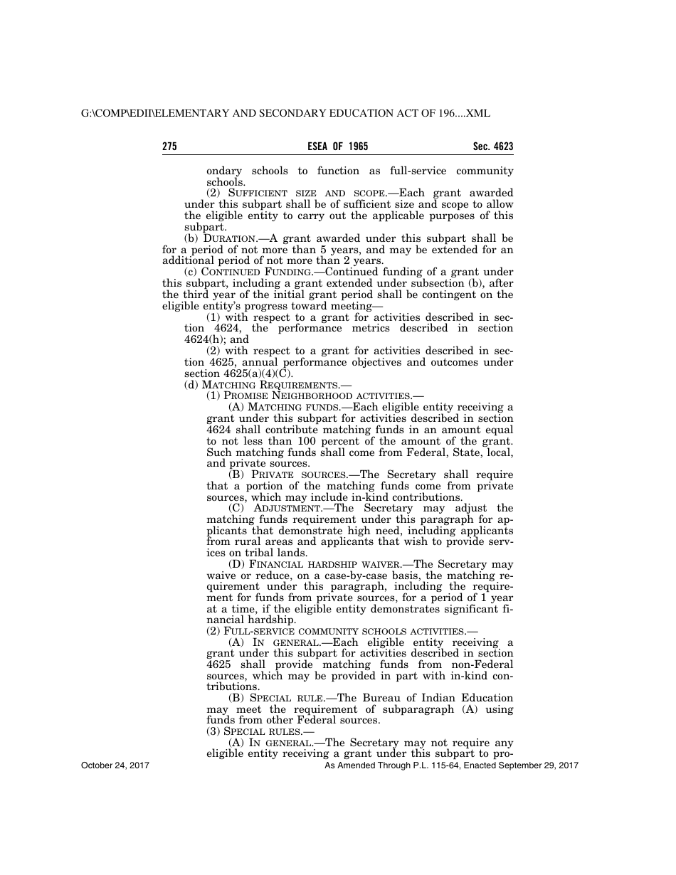 Elementary and Secondary Education Act of 1965, Page 275