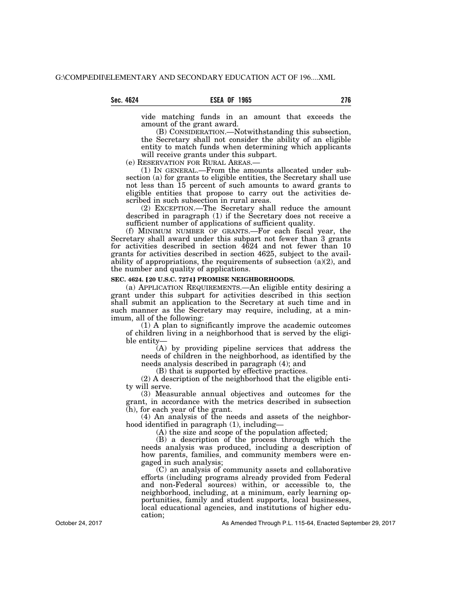 Elementary and Secondary Education Act of 1965, Page 276