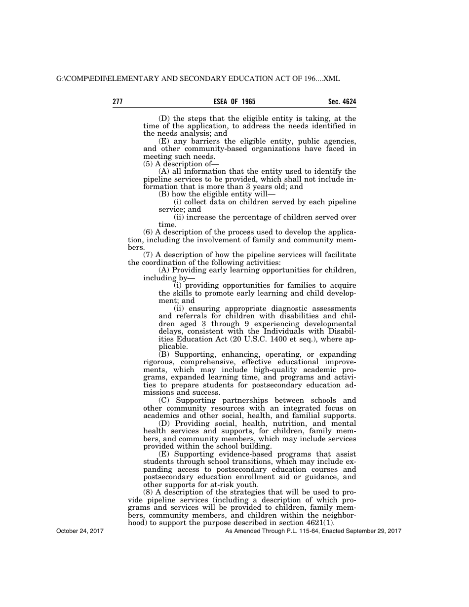 Elementary and Secondary Education Act of 1965, Page 277