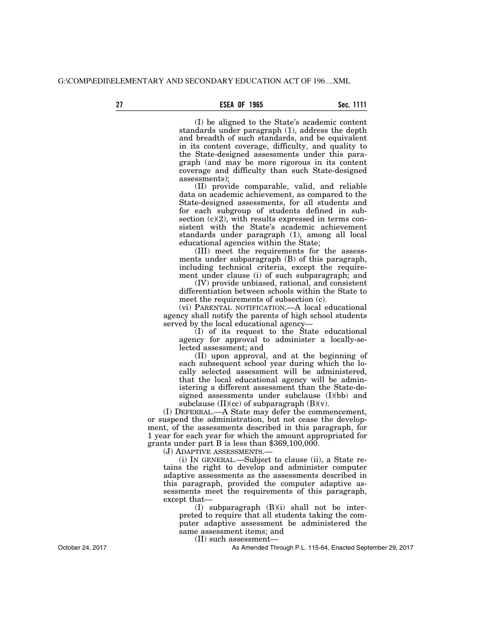Elementary and Secondary Education Act of 1965, Page 27