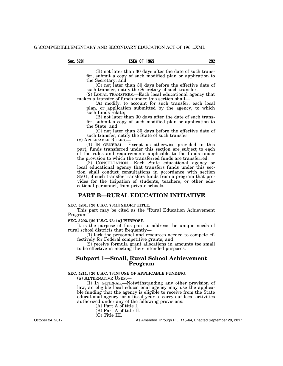 Elementary and Secondary Education Act of 1965, Page 292