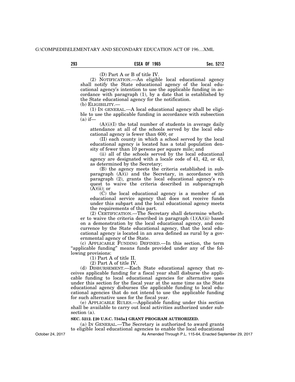 Elementary and Secondary Education Act of 1965, Page 293