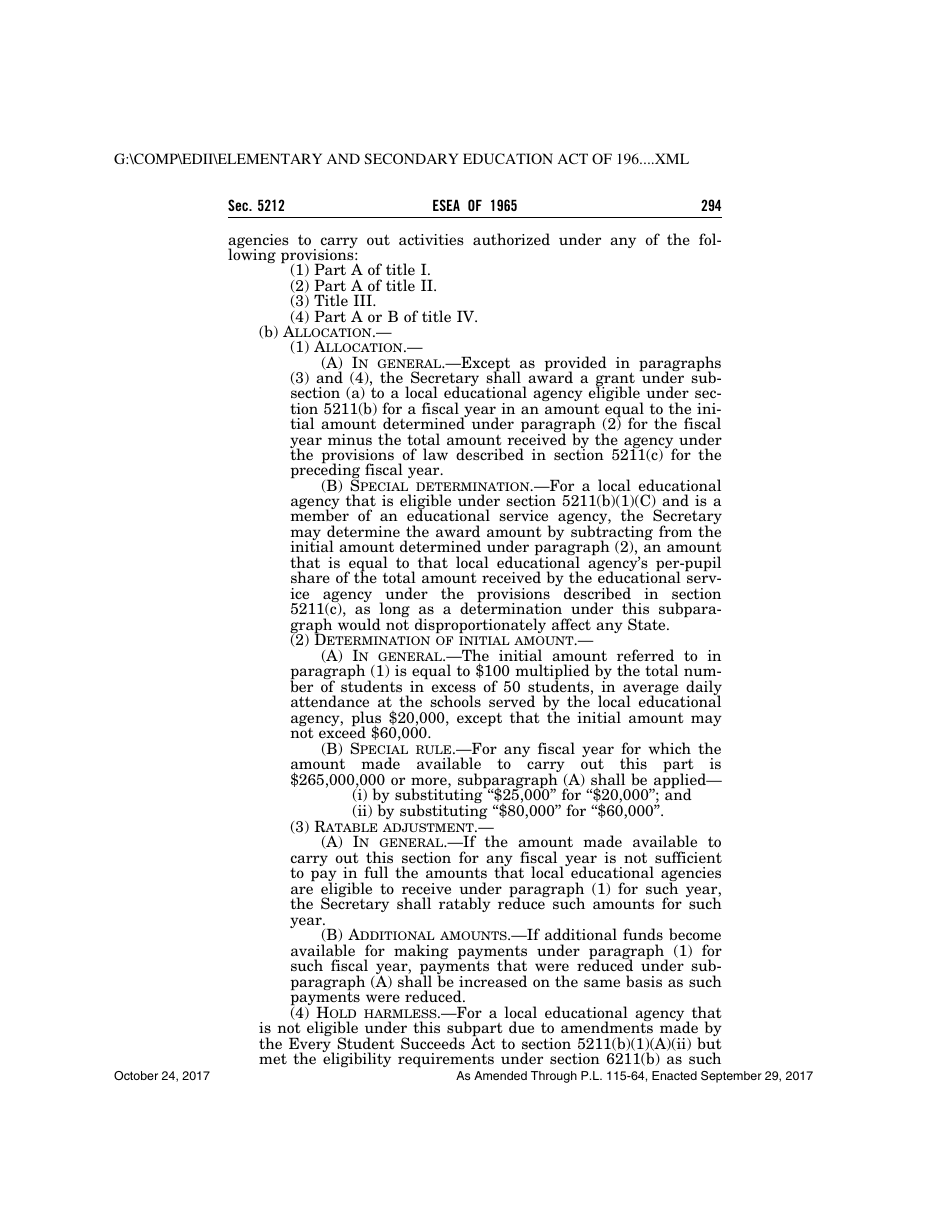 Elementary and Secondary Education Act of 1965, Page 294
