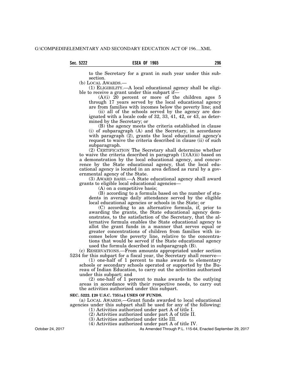 Elementary and Secondary Education Act of 1965, Page 296