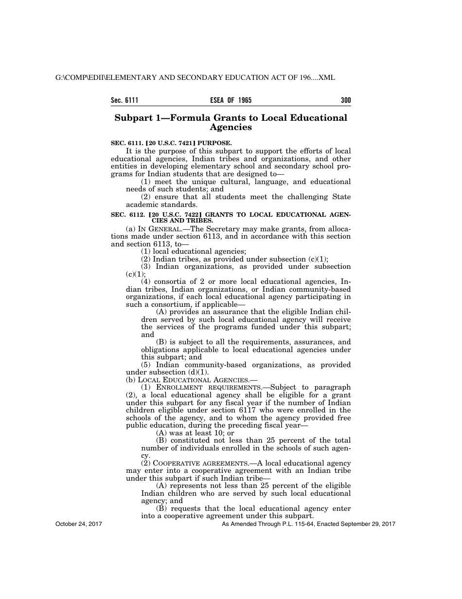 Elementary and Secondary Education Act of 1965, Page 300