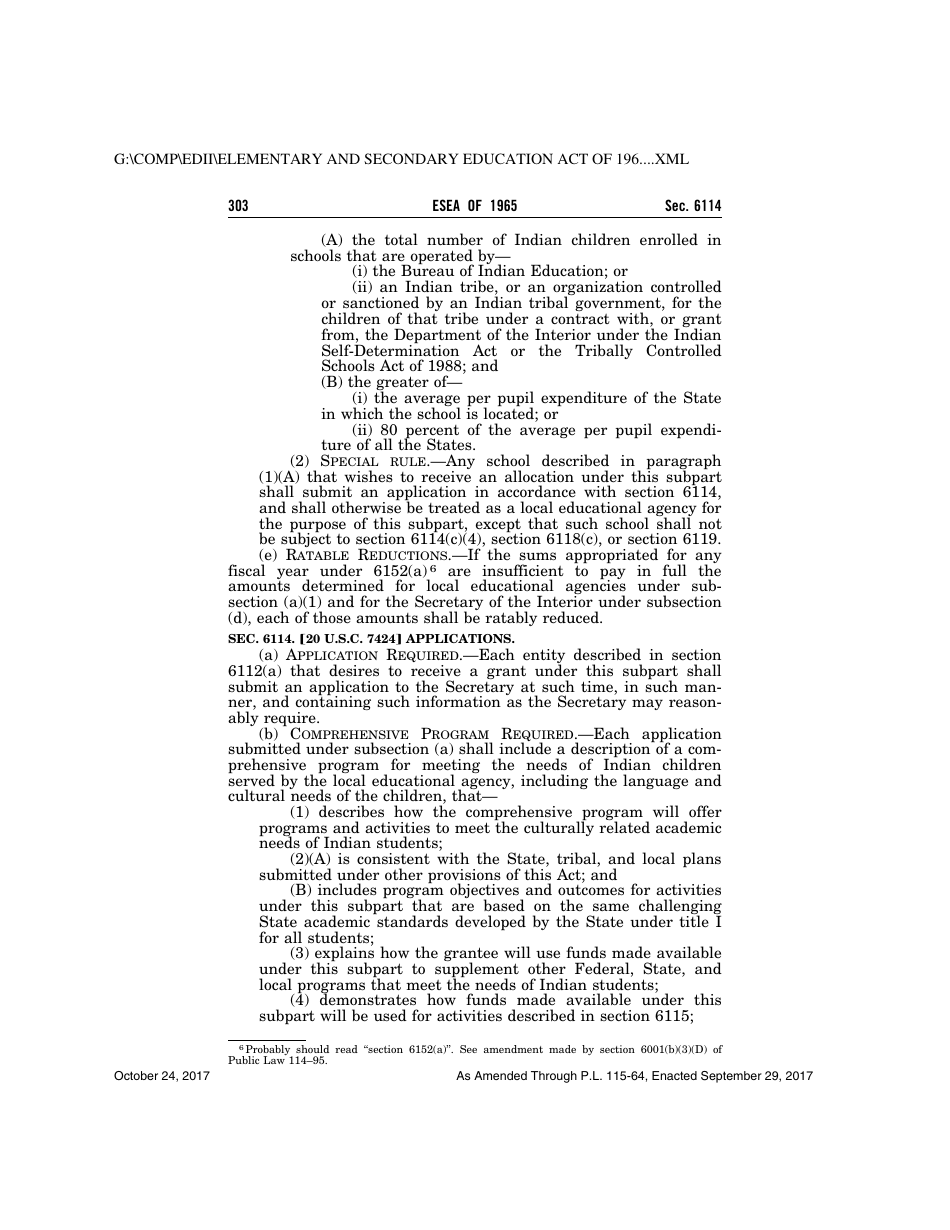 Elementary and Secondary Education Act of 1965, Page 303