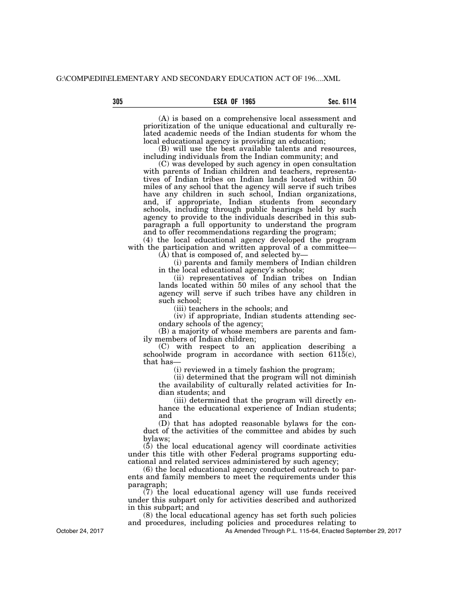 Elementary and Secondary Education Act of 1965, Page 305