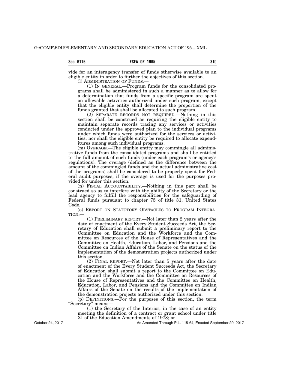 Elementary and Secondary Education Act of 1965, Page 310
