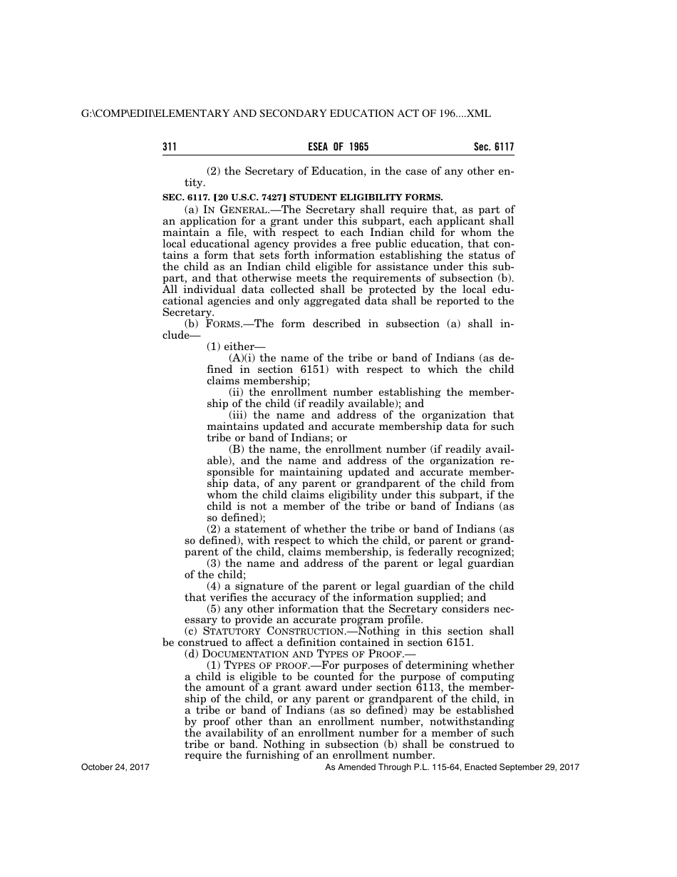 Elementary and Secondary Education Act of 1965, Page 311