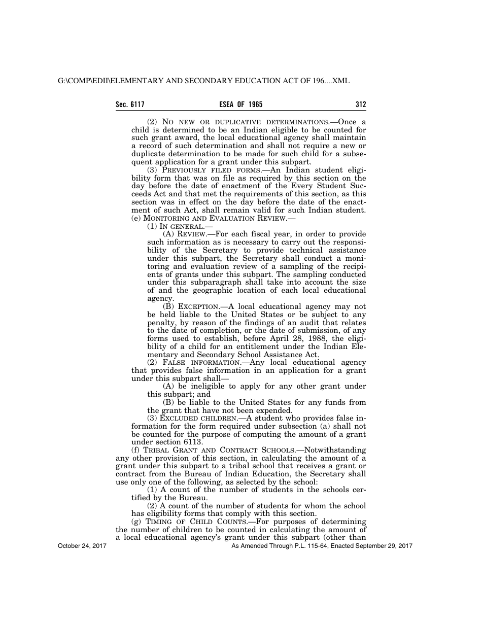 Elementary and Secondary Education Act of 1965, Page 312