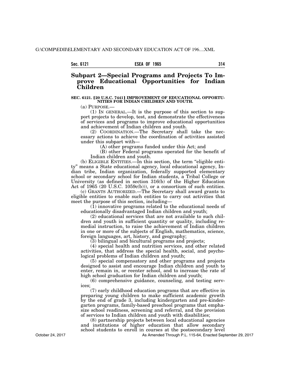 Elementary and Secondary Education Act of 1965, Page 314