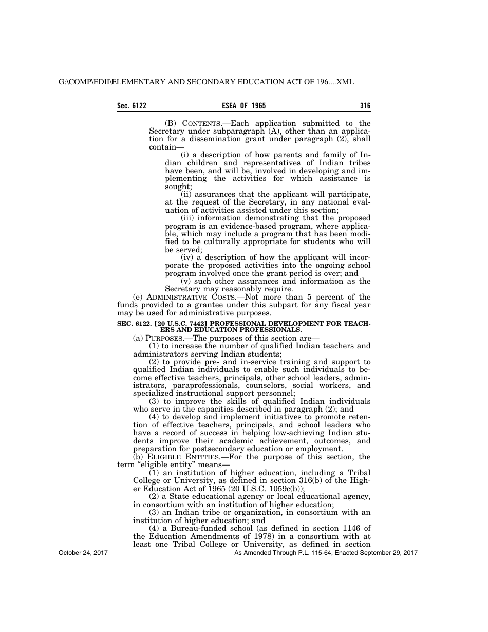 Elementary and Secondary Education Act of 1965, Page 316