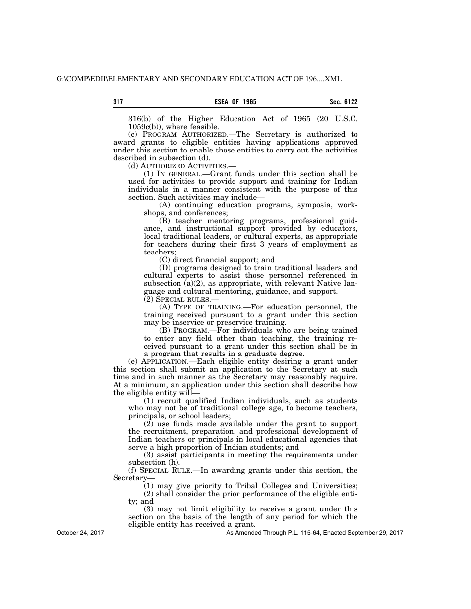 Elementary and Secondary Education Act of 1965, Page 317