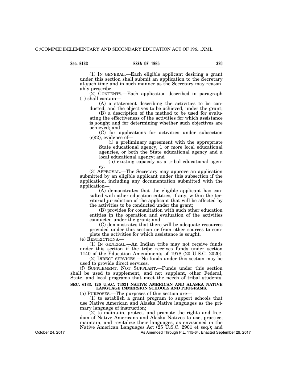 Elementary and Secondary Education Act of 1965, Page 320