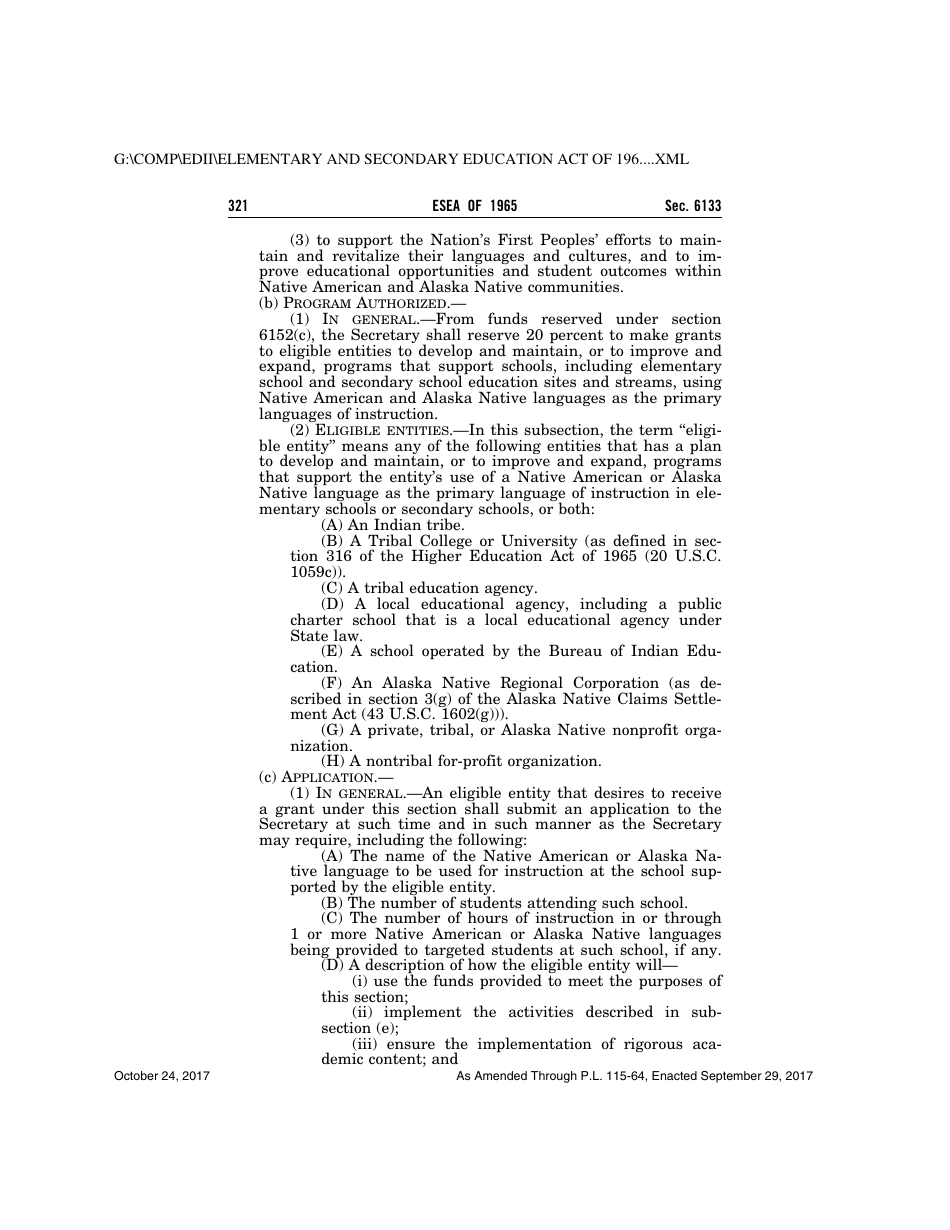Elementary and Secondary Education Act of 1965, Page 321
