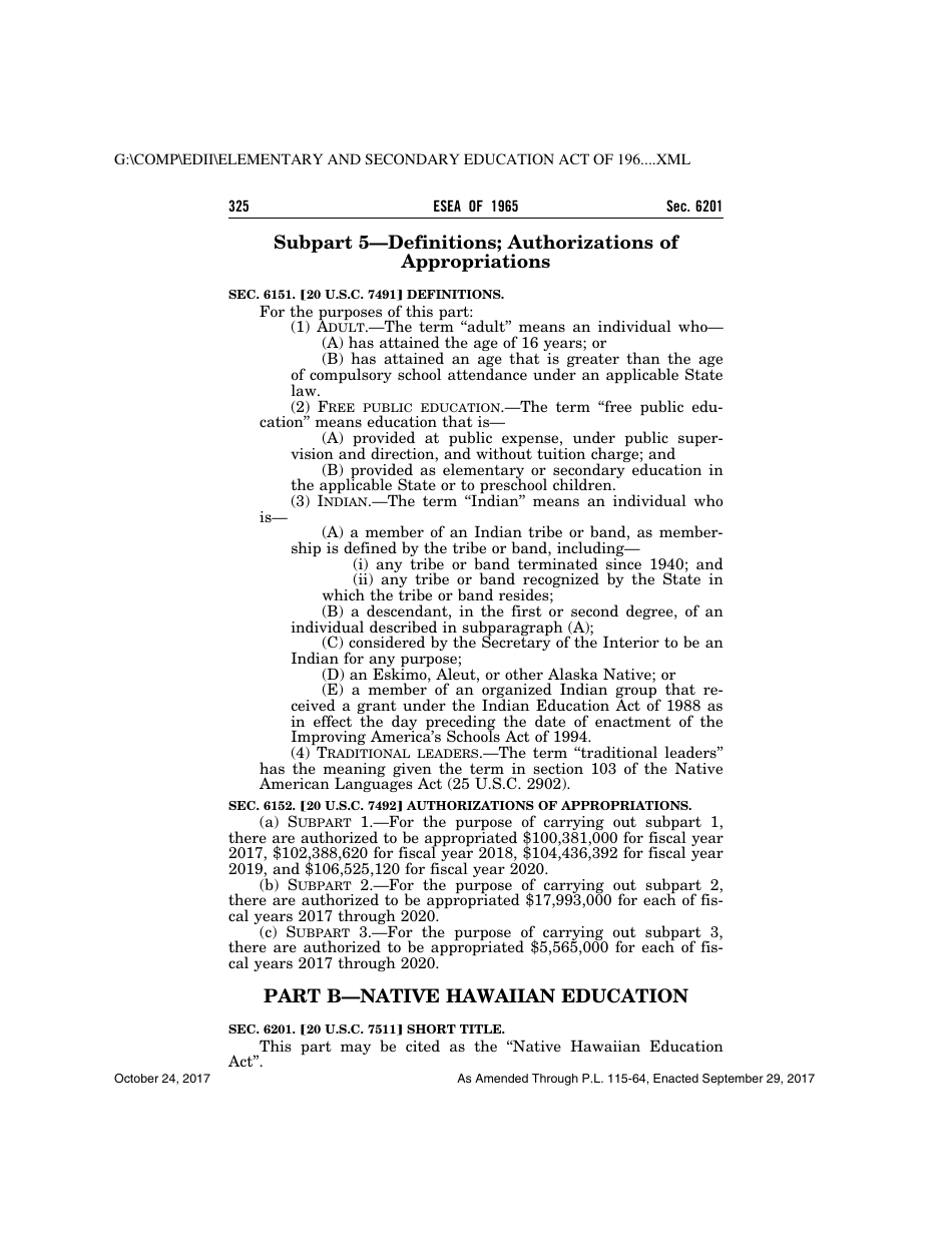 Elementary and Secondary Education Act of 1965, Page 325