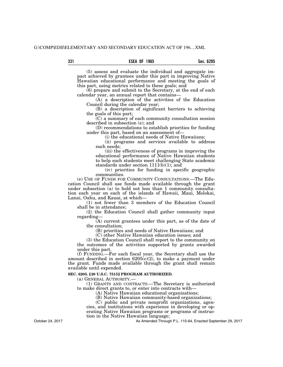 Elementary and Secondary Education Act of 1965, Page 331