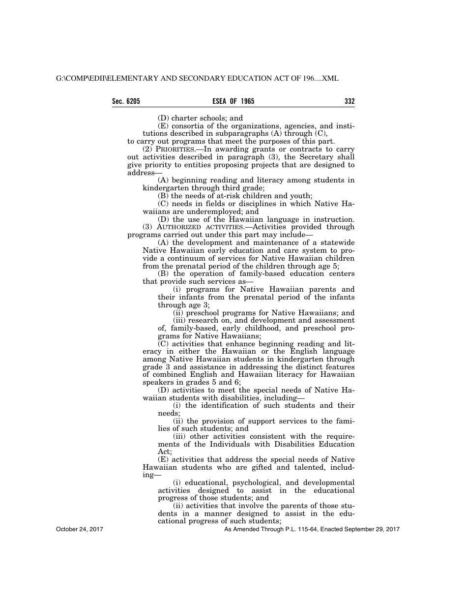 Elementary and Secondary Education Act of 1965, Page 332