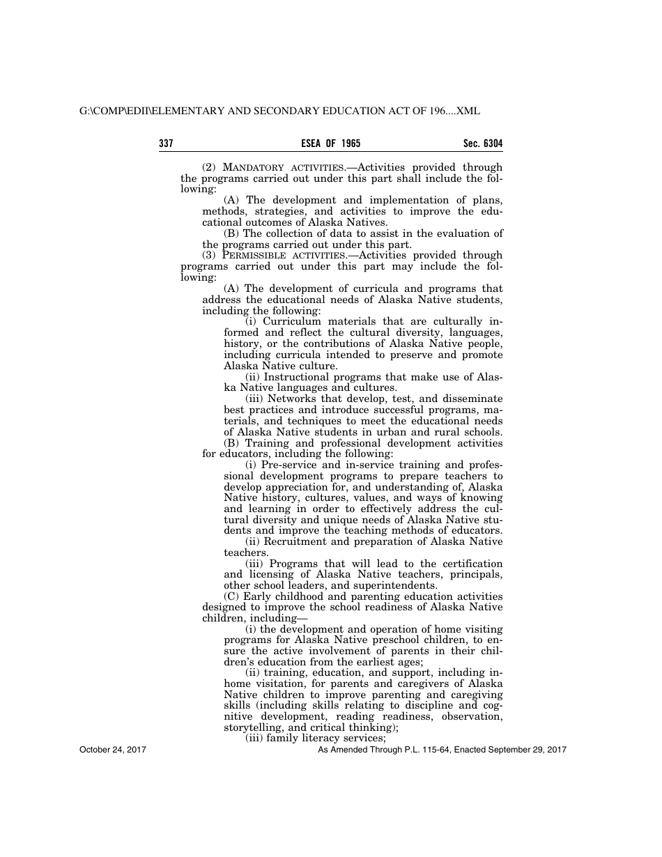 Elementary and Secondary Education Act of 1965, Page 337