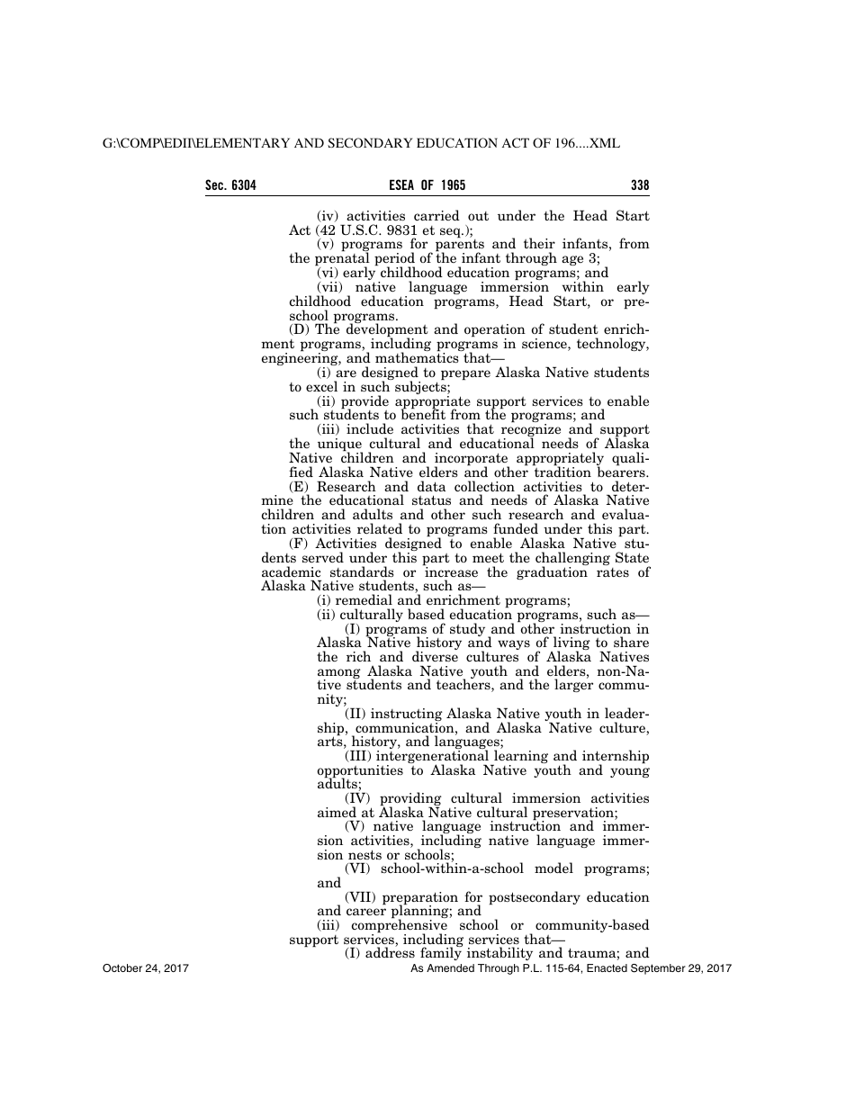 Elementary and Secondary Education Act of 1965, Page 338