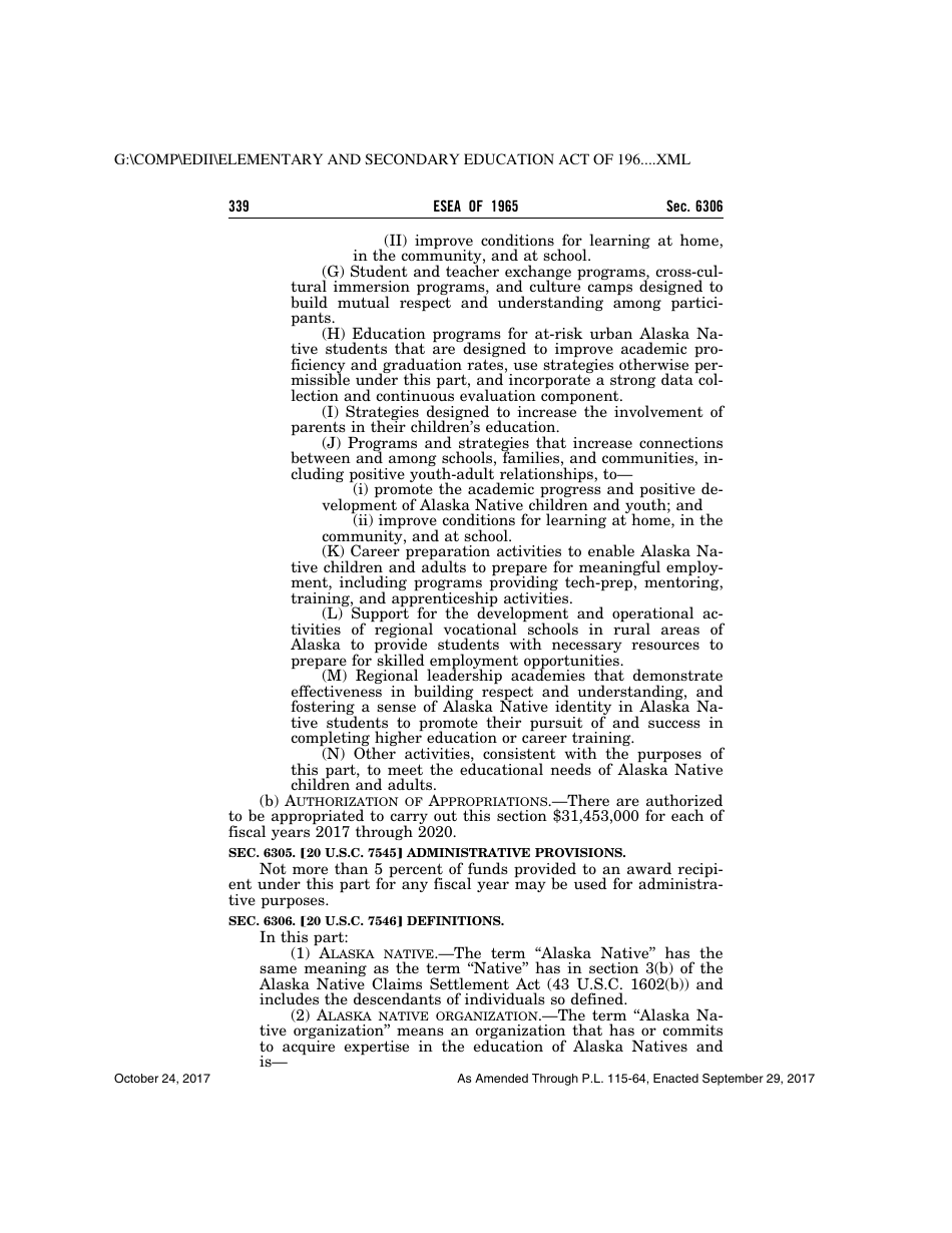 Elementary and Secondary Education Act of 1965, Page 339