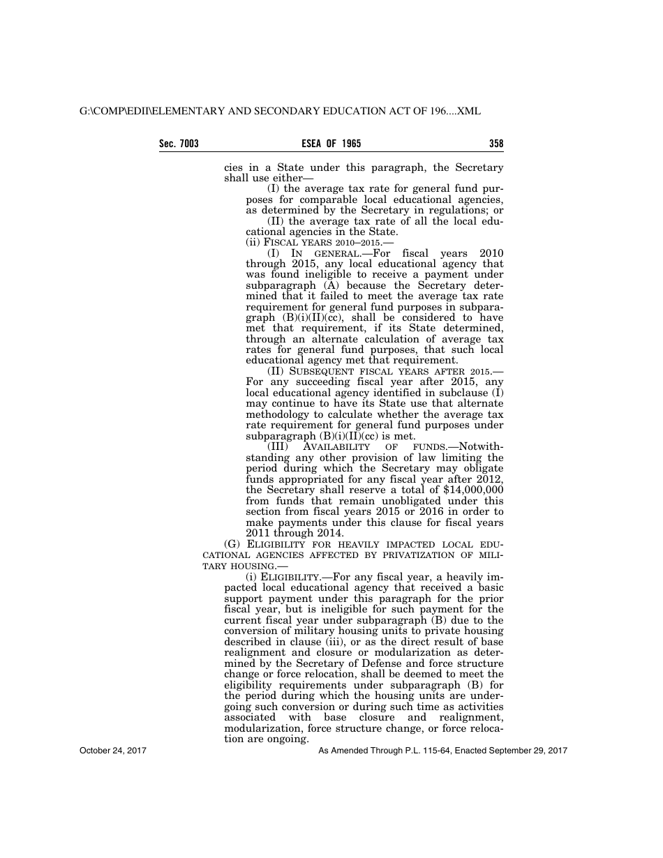 Elementary and Secondary Education Act of 1965, Page 358