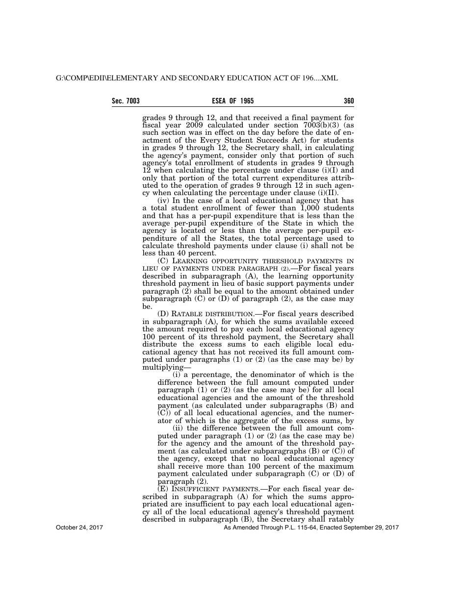 Elementary and Secondary Education Act of 1965, Page 360