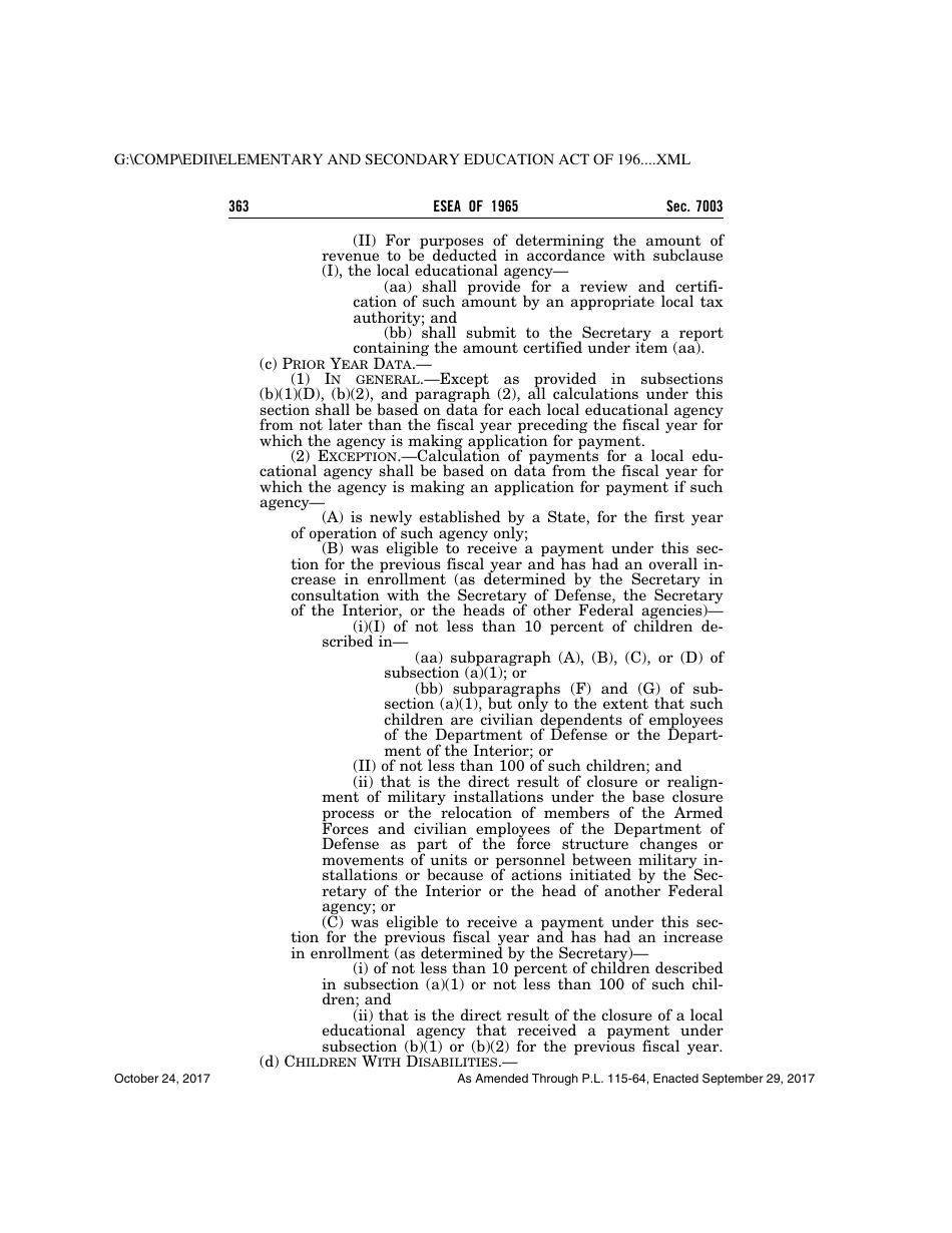 Elementary and Secondary Education Act of 1965, Page 363