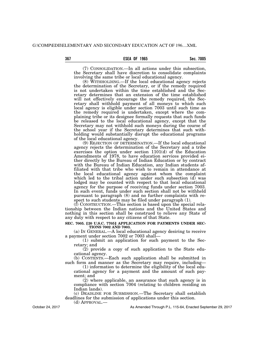 Elementary and Secondary Education Act of 1965, Page 367