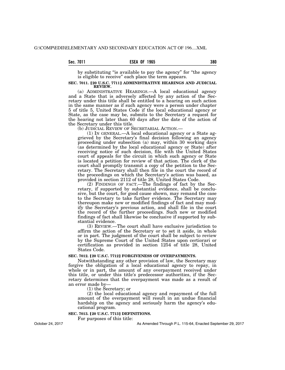 Elementary and Secondary Education Act of 1965, Page 380