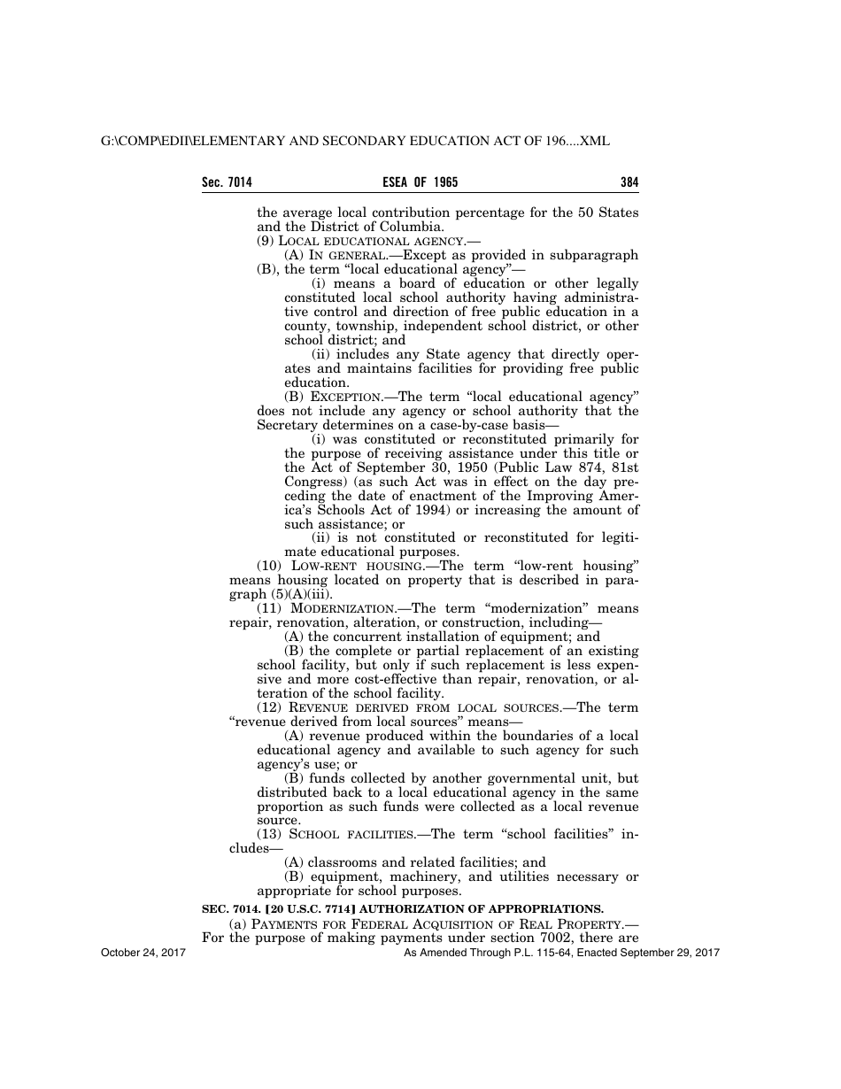 Elementary and Secondary Education Act of 1965, Page 384