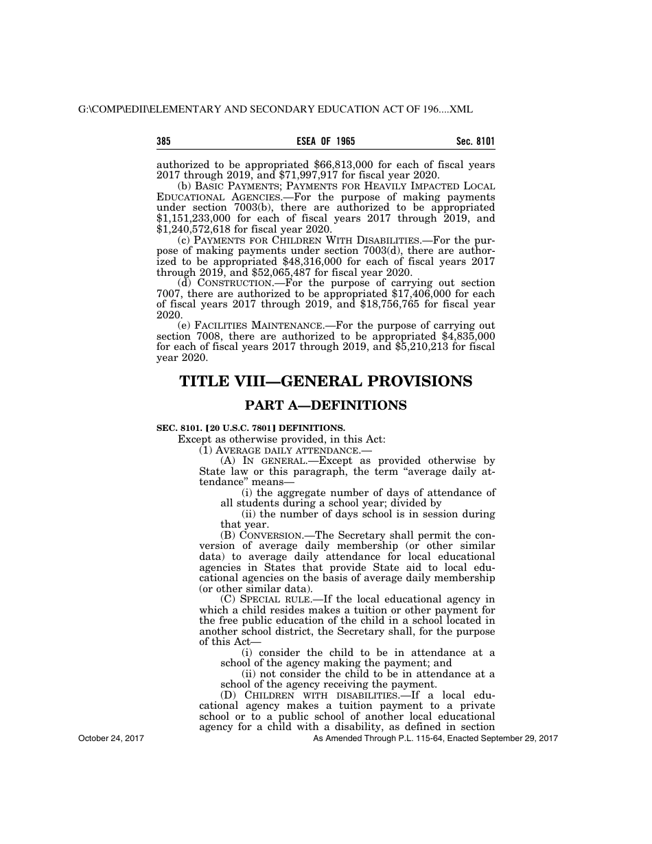 Elementary and Secondary Education Act of 1965, Page 385