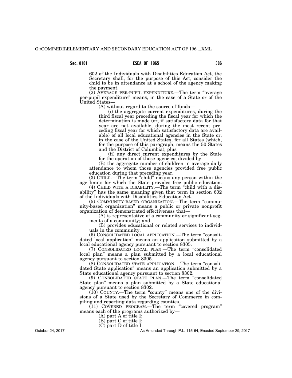 Elementary and Secondary Education Act of 1965, Page 386