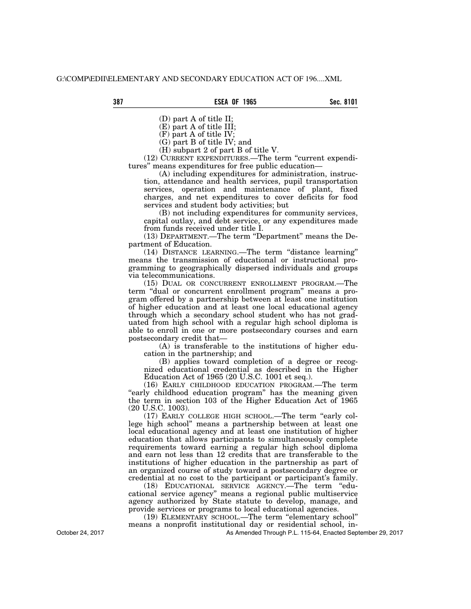 Elementary and Secondary Education Act of 1965, Page 387