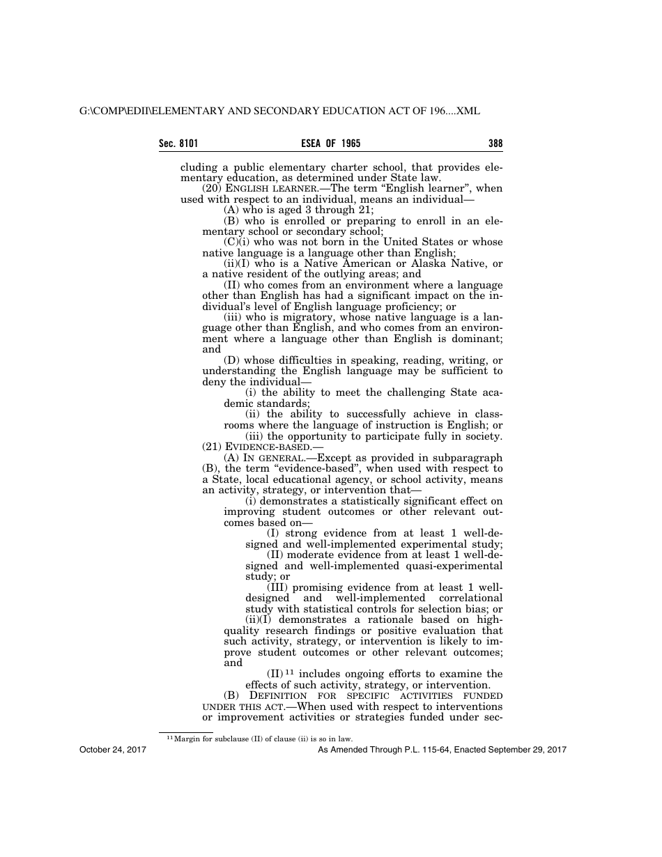 Elementary and Secondary Education Act of 1965, Page 388