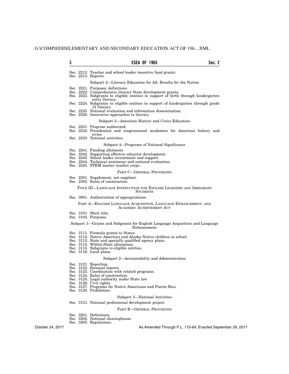 Elementary and Secondary Education Act of 1965, Page 3