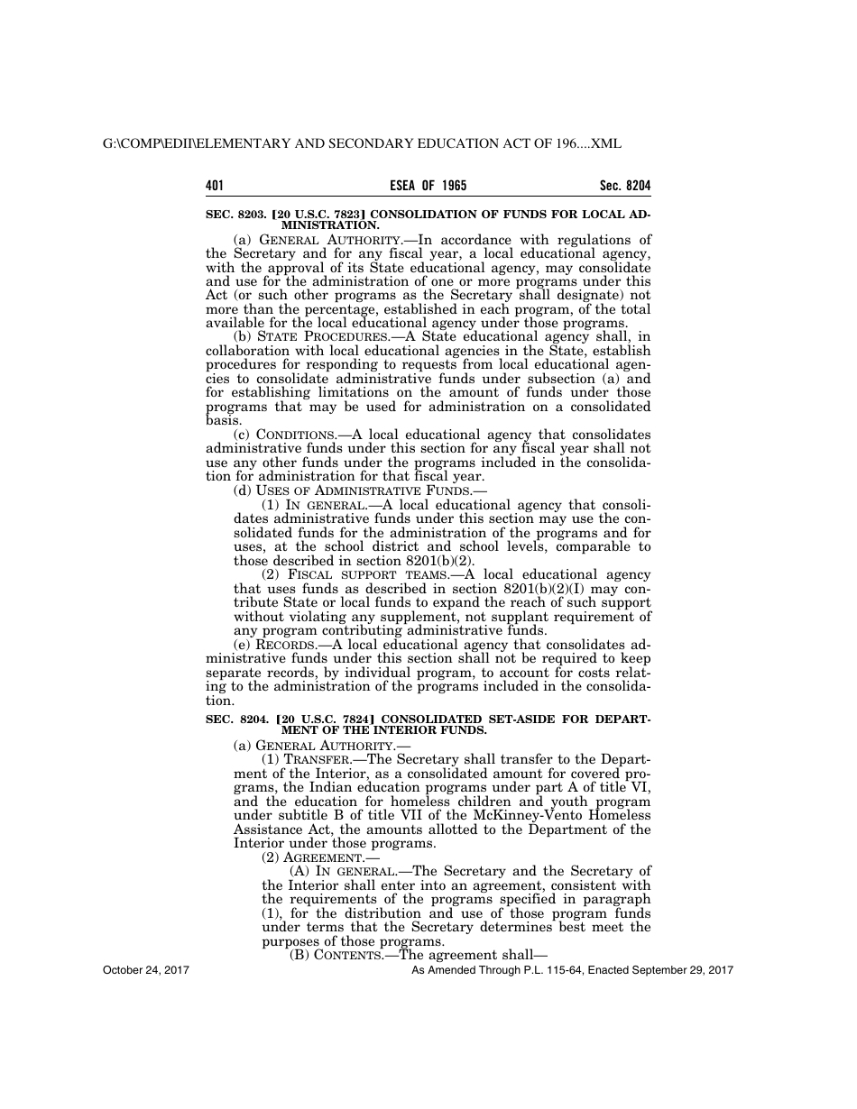 Elementary and Secondary Education Act of 1965, Page 401
