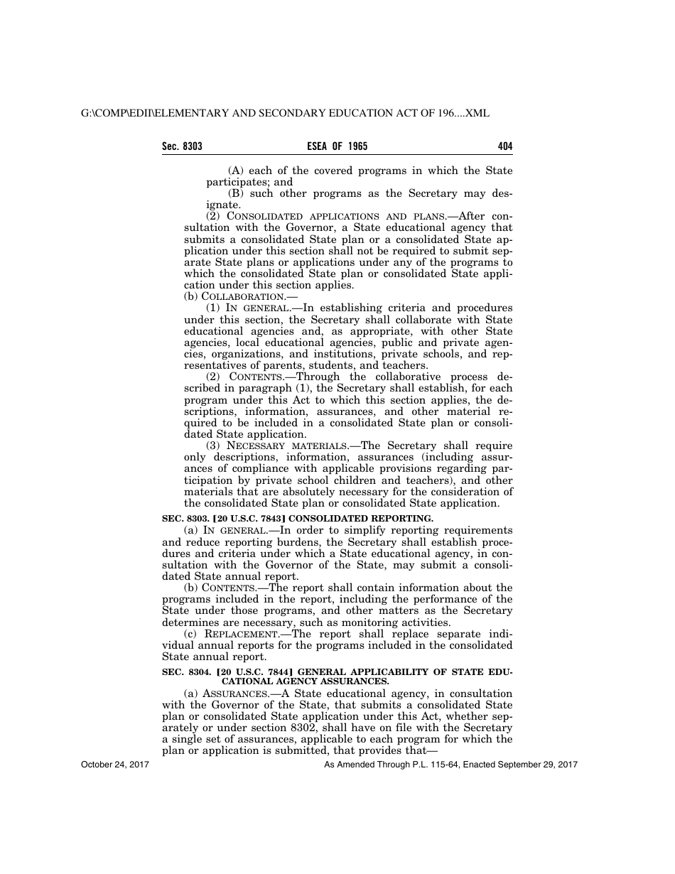 Elementary and Secondary Education Act of 1965, Page 404