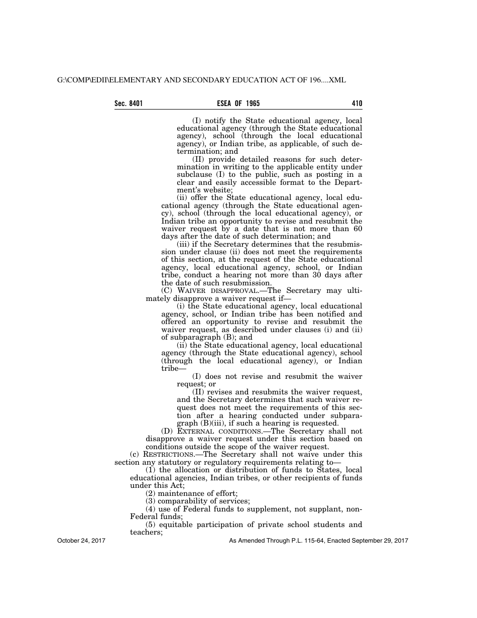 Elementary and Secondary Education Act of 1965, Page 410