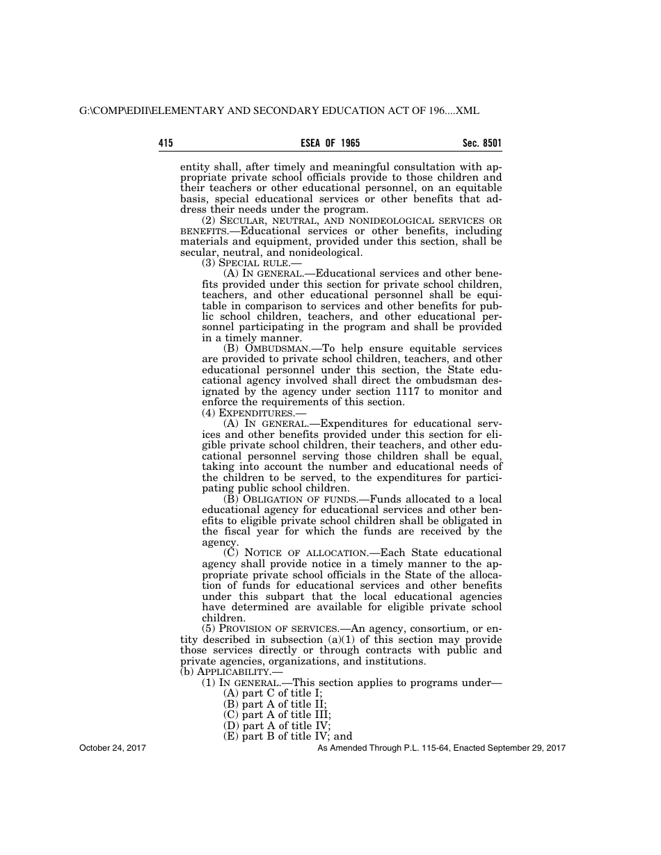 Elementary and Secondary Education Act of 1965, Page 415