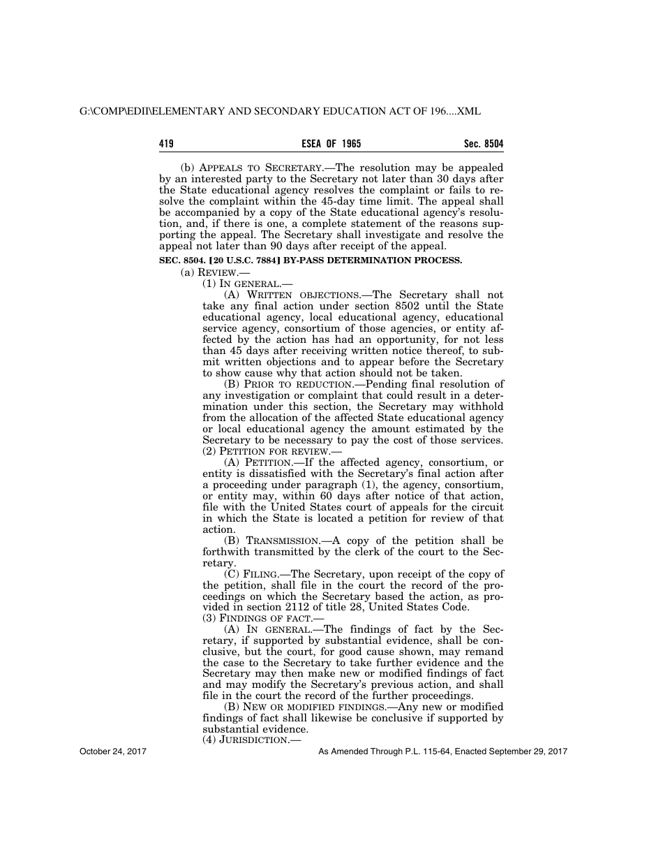 Elementary and Secondary Education Act of 1965, Page 419