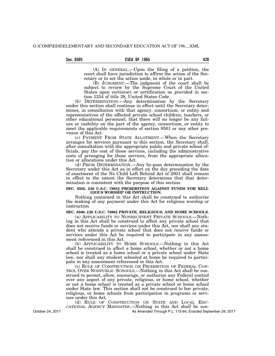 Elementary and Secondary Education Act of 1965, Page 420