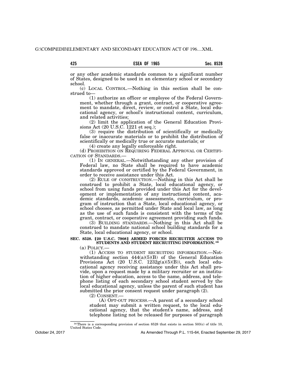 Elementary and Secondary Education Act of 1965, Page 425