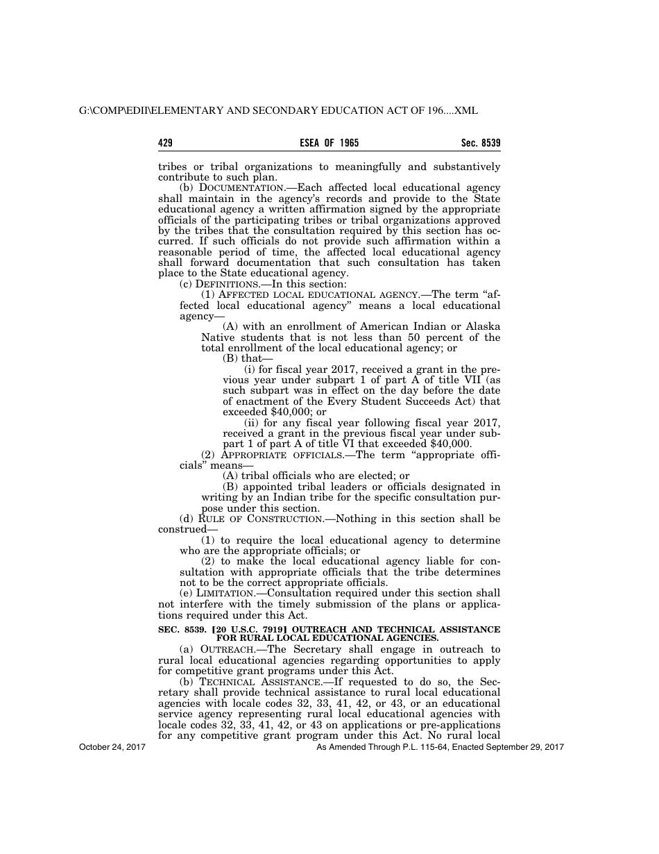 Elementary and Secondary Education Act of 1965, Page 429