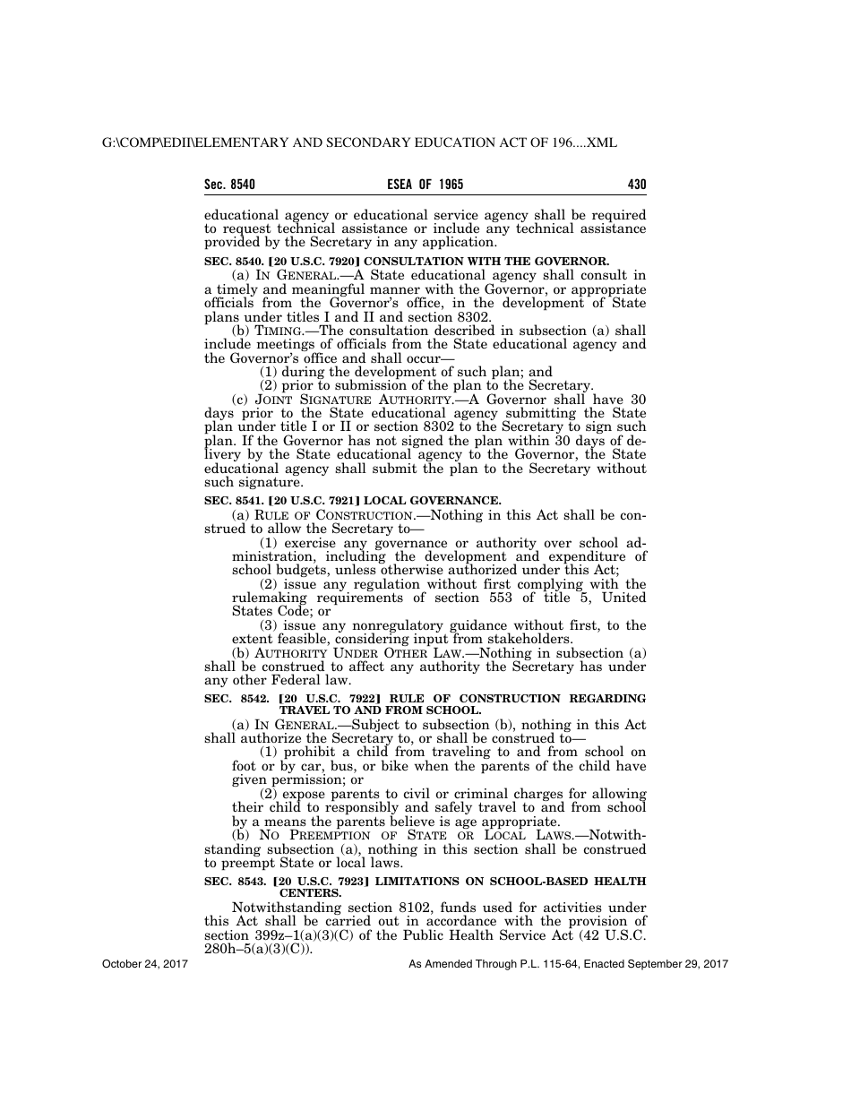 Elementary and Secondary Education Act of 1965, Page 430