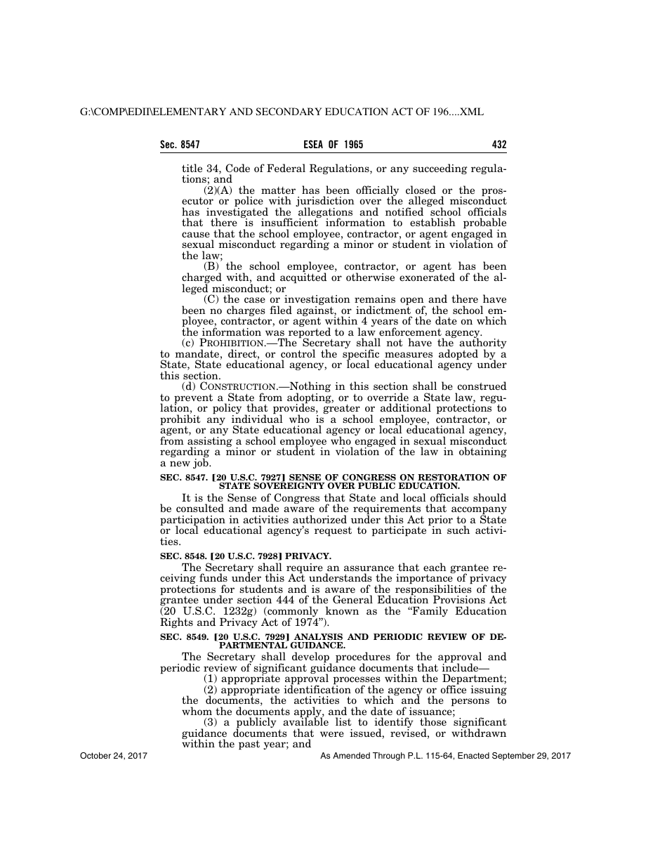 Elementary and Secondary Education Act of 1965, Page 432