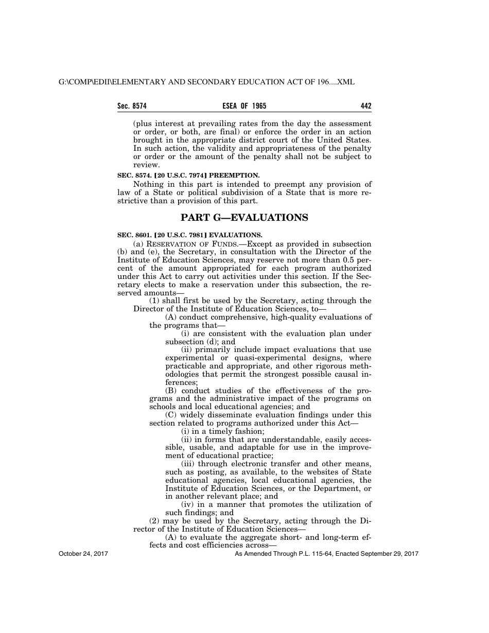 Elementary and Secondary Education Act of 1965, Page 442