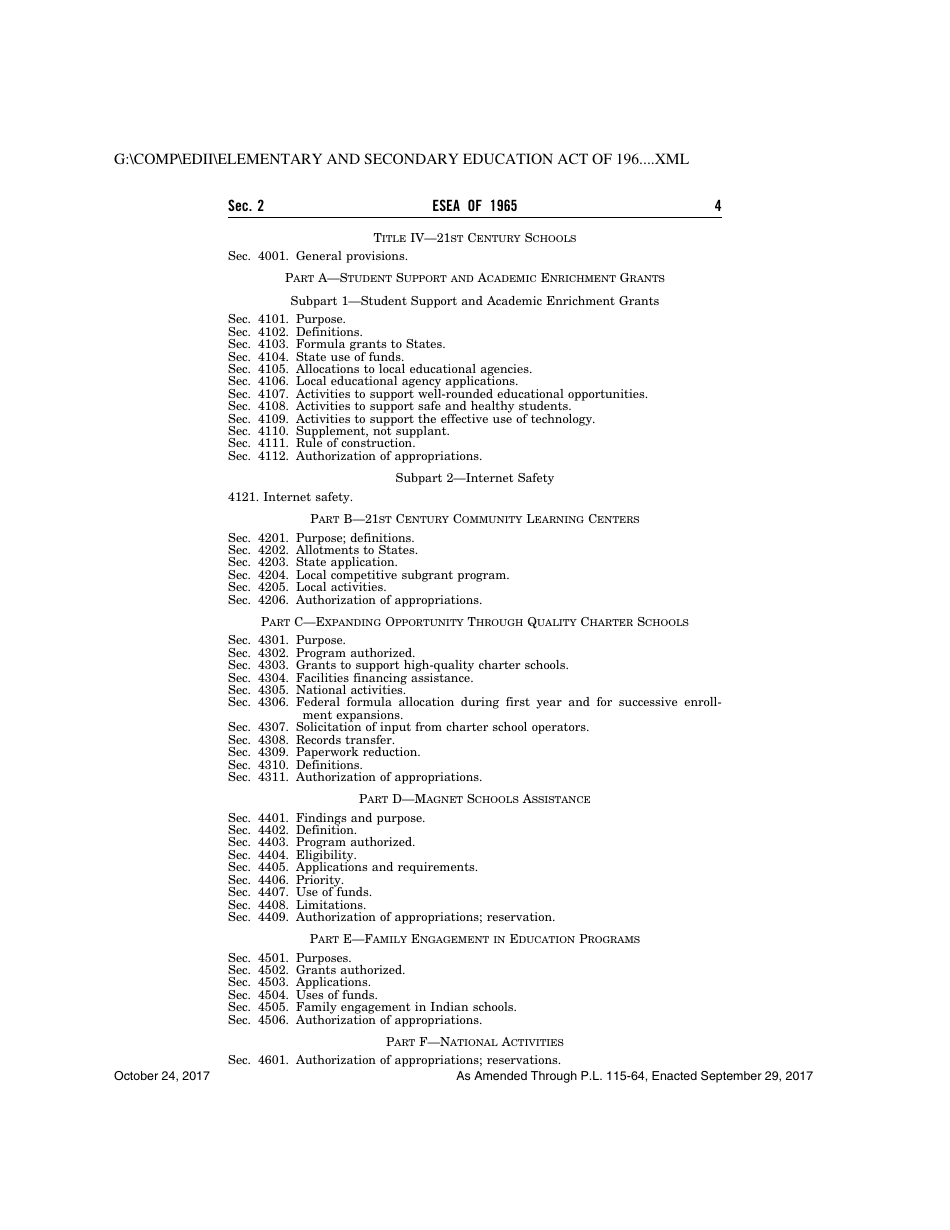 Elementary and Secondary Education Act of 1965, Page 4
